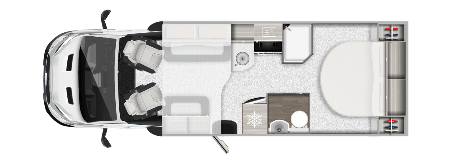 Cumbria Motorhome Hire Auto Trail F74 layout