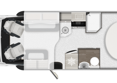 Cumbria Motorhome Hire Auto Trail F74 layout