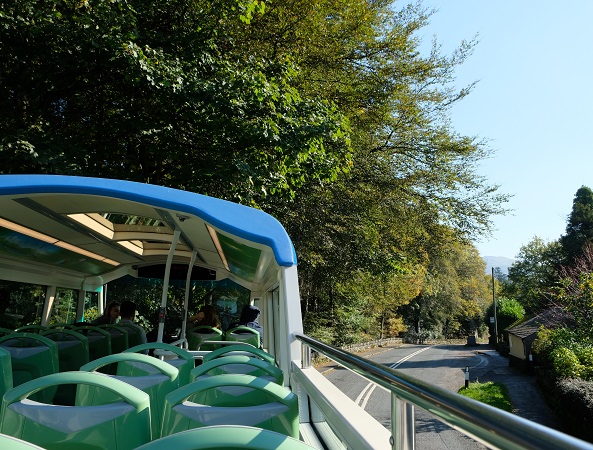Open air double decker bus