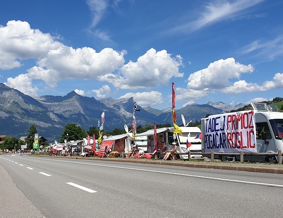 Tour de France in a motorhome - scenic mountain views French Alps Tour de France scenic mountain views Megeve