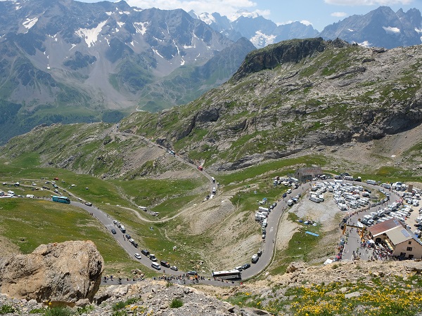 Tour de France in a motorhome - scenic mountain views French Alps Tour de France scenic mountain views - Col du Galibier